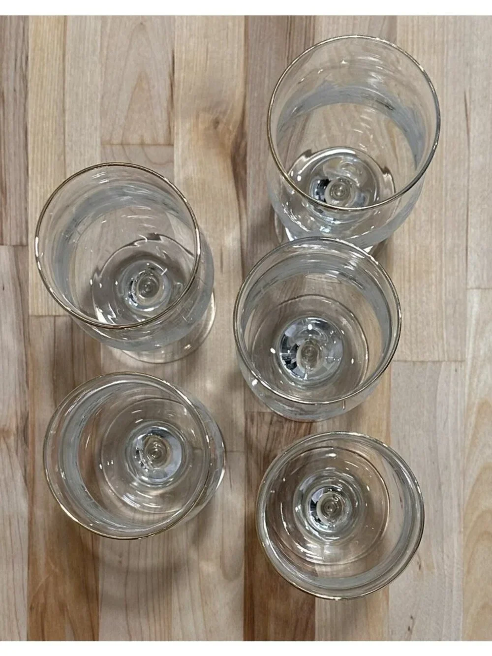Libbey Christmas White Frosted Pine Trees Goblets Glass Arby's SET OF 5 VINTAGE